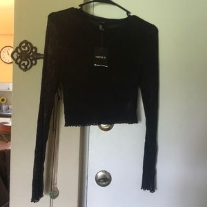 FOREVER 21 NEW W TAGS SPARKLY KNIT CROP TOP